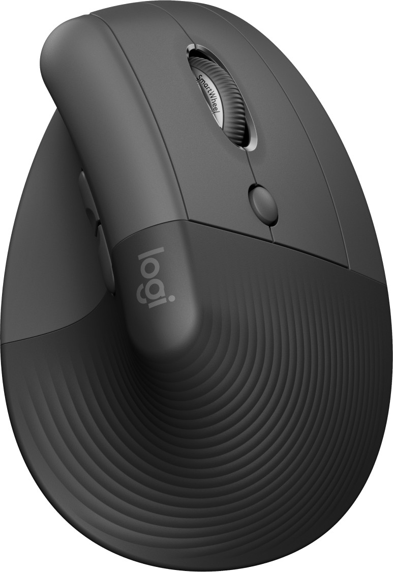 LOGITECH Lift Vertikale Ergonomische Maus, Graphite, Logi Bolt, USB/Bluetooth