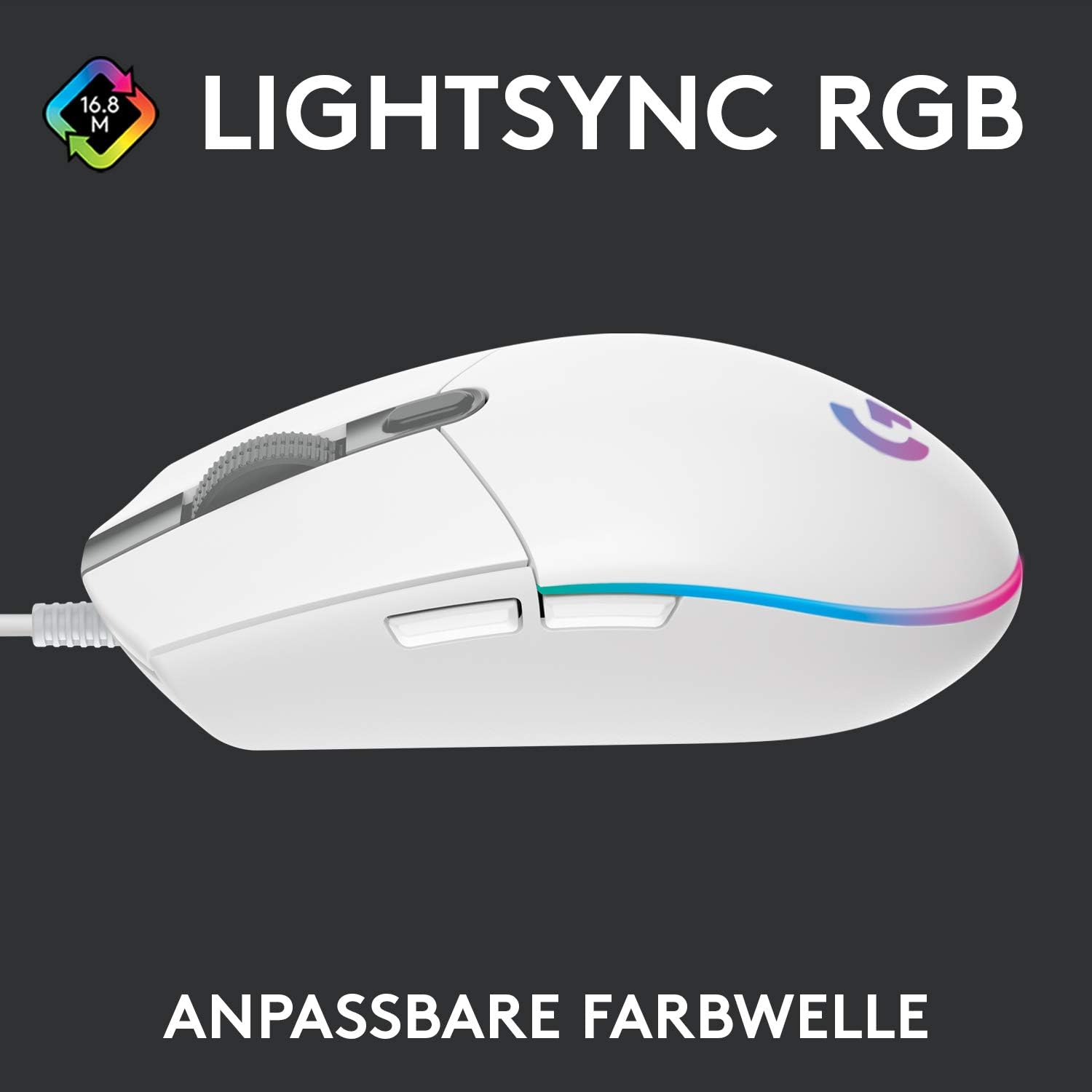 Logitech G203 Lightsync weiß, USB