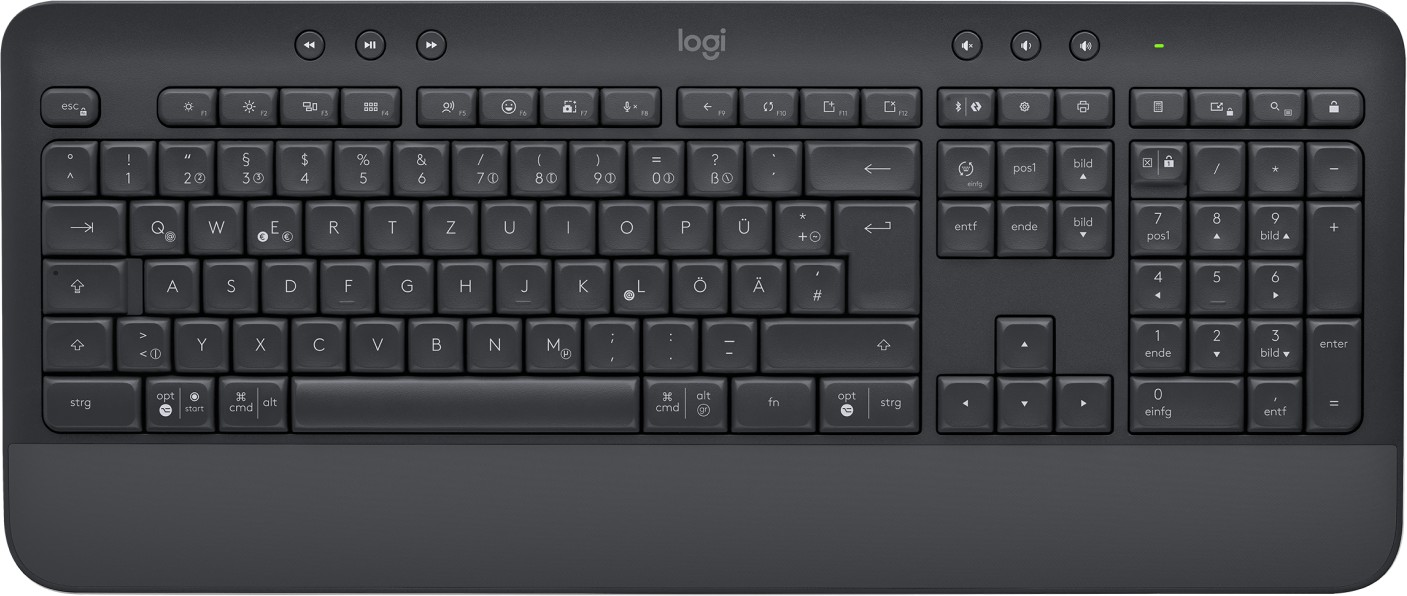 Logitech Signature K650 Comfort, Graphite, Logi Bolt, USB/Bluetooth, DE