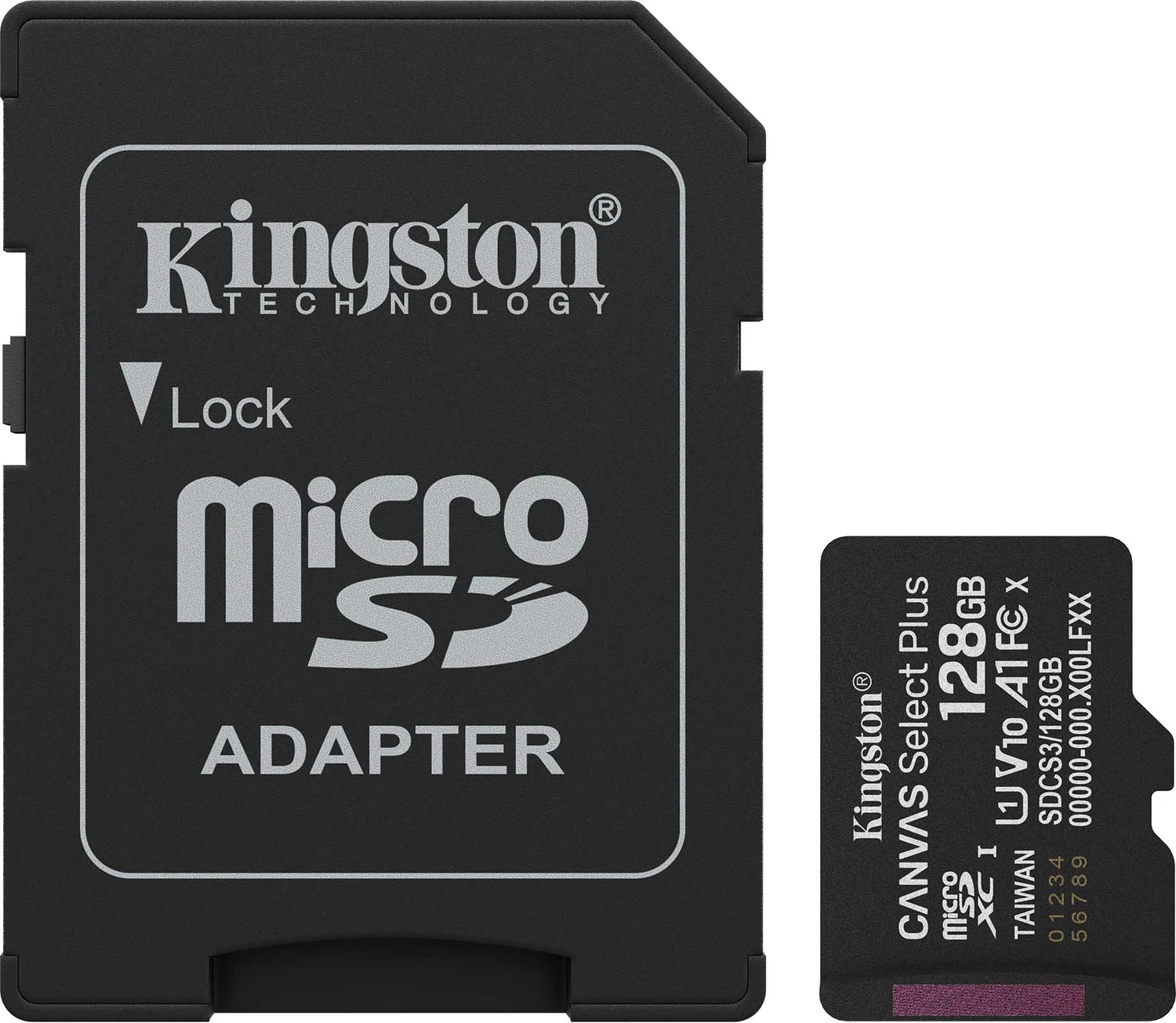 Kingston Canvas Select Plus Gen3 R150 microSDXC 128GB Kit, UHS-I U1, A1, Class 10
