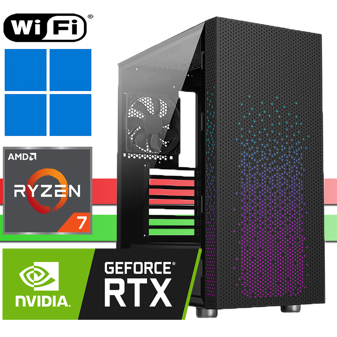 X-Gaming PC | AMD Ryzen 7 5700X | RTX5060 | 64GB RAM DDR4 | 2000GB SSD NVMe | 4000GB HDD | WiFi | Celesta | Windows 11 Pro