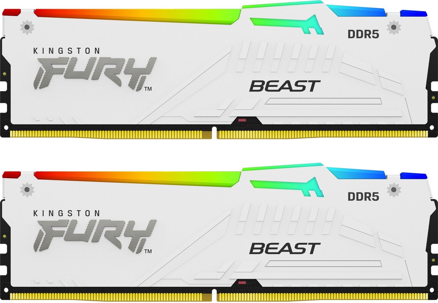 64GB Kingston FURY Beast RGB weiß DIMM Kit, DDR5-5600, XMP/EXPO - KF556C36BWEAK2-64