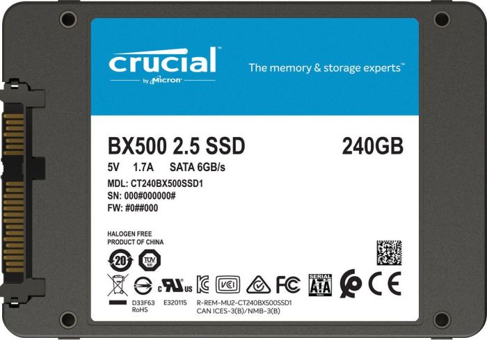 240 GB Crucial BX500, SATA