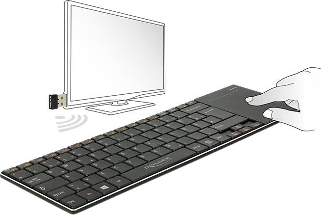 DeLOCK Wireless Keyboard, schwarz, USB