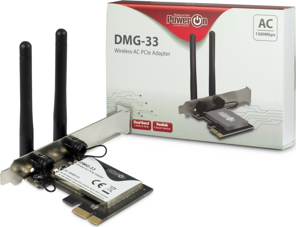 Inter-Tech PowerOn DMG-33, 2.4GHz/5GHz WLAN, PCIe x1