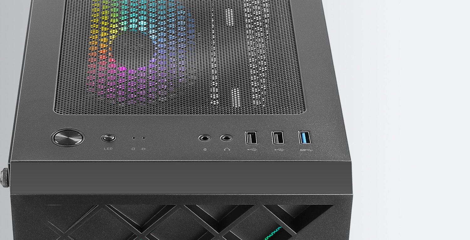 AZZA Spectra Black, schwarz, Glasfenster