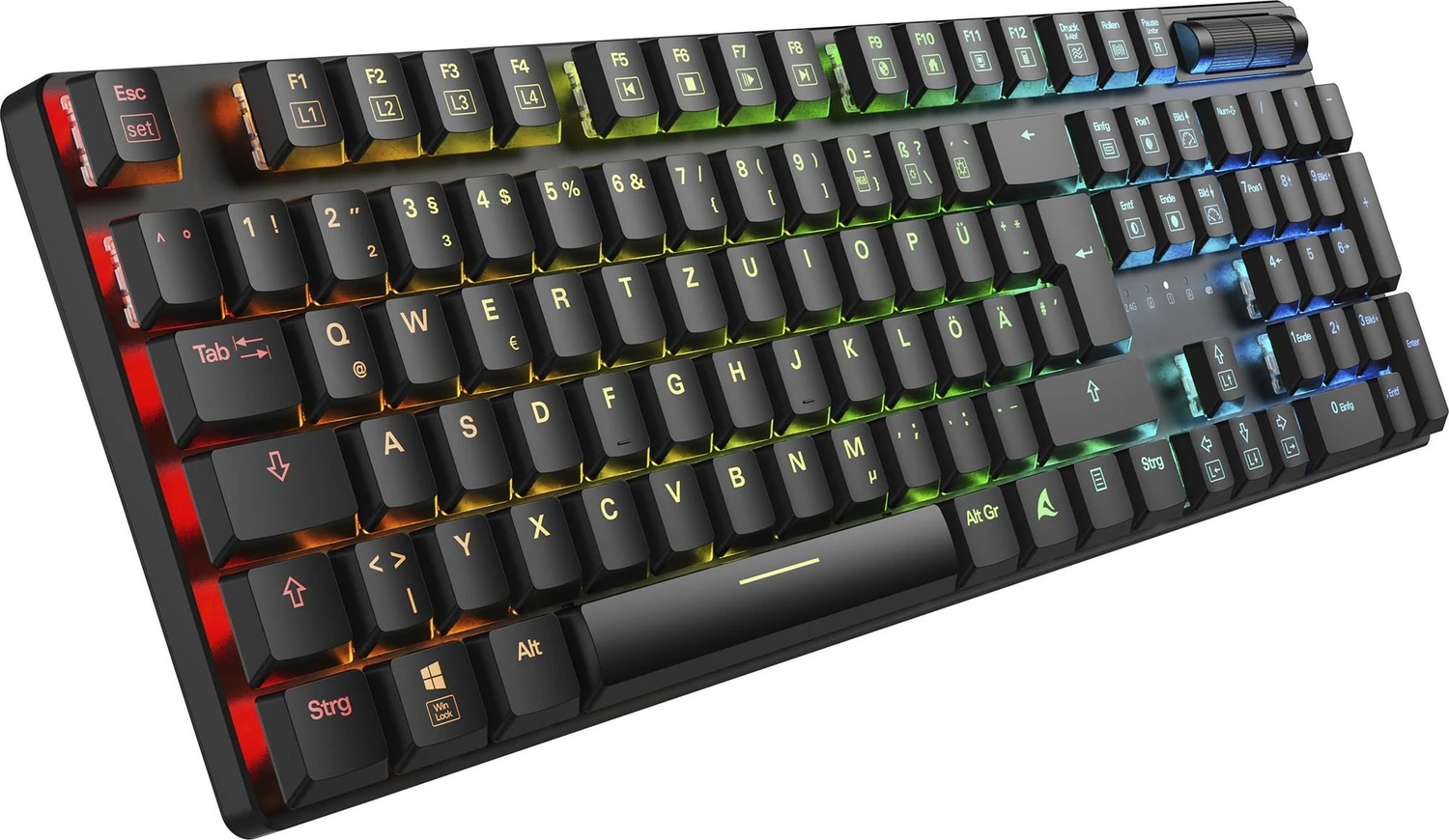 Sharkoon PureWriter W100, schwarz, Huano Low Profile Silent Red, USB, DE