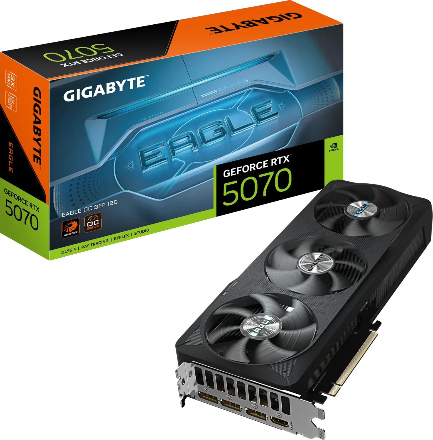 GIGABYTE GeForce RTX 5070 Eagle OC SFF 12G, 12GB GDDR7, HDMI, 3x DP