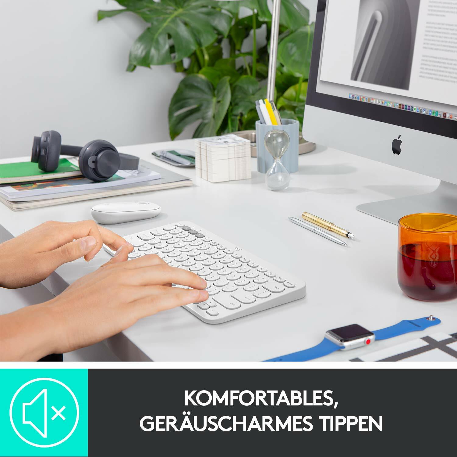 Logitech K380 Multi-Device Bluetooth Tastatur, weiß