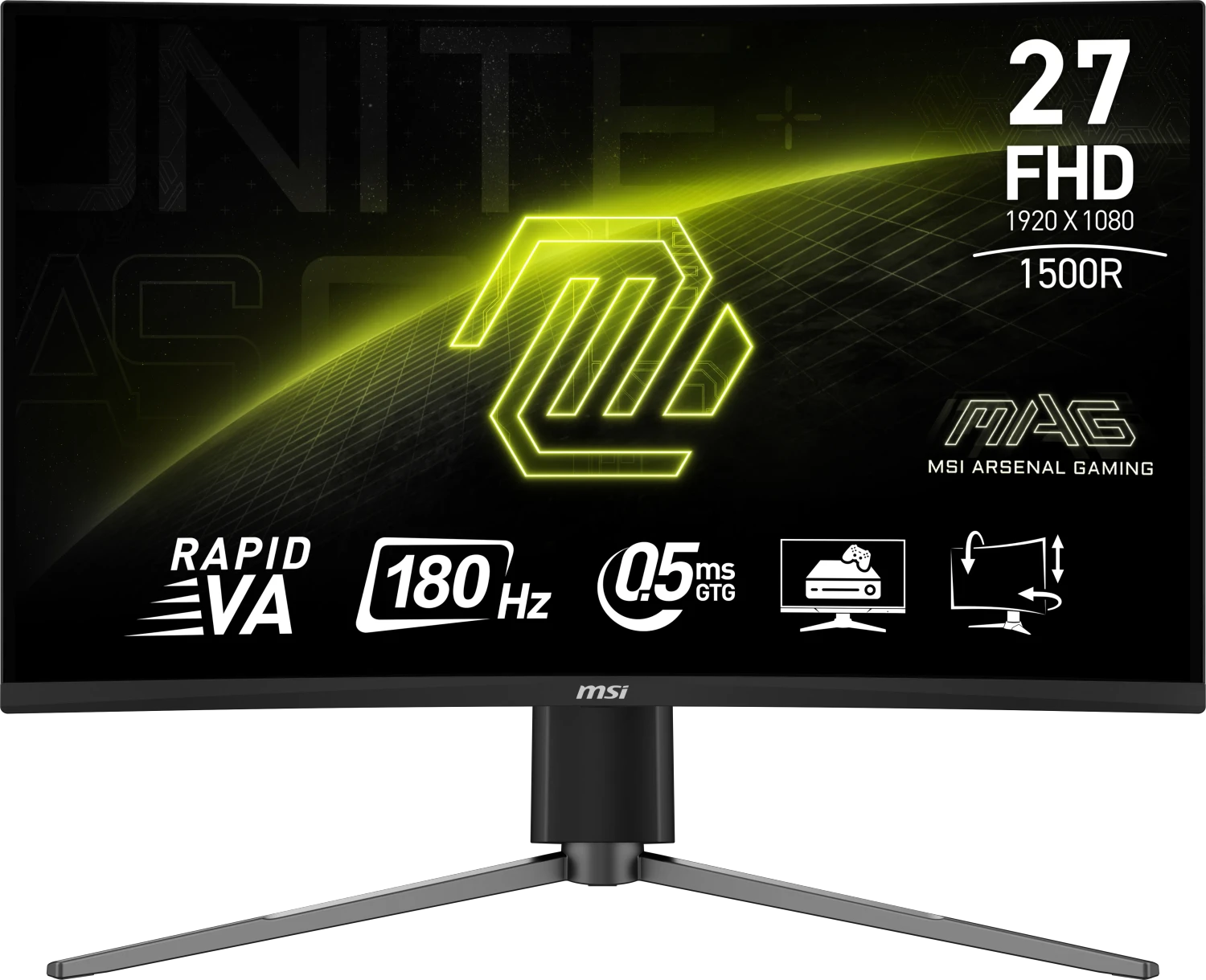 MSI MAG 27C6PFDE 27 Zoll Full-HD Curved Gaming Monitor 0,5 ms,180 Hz